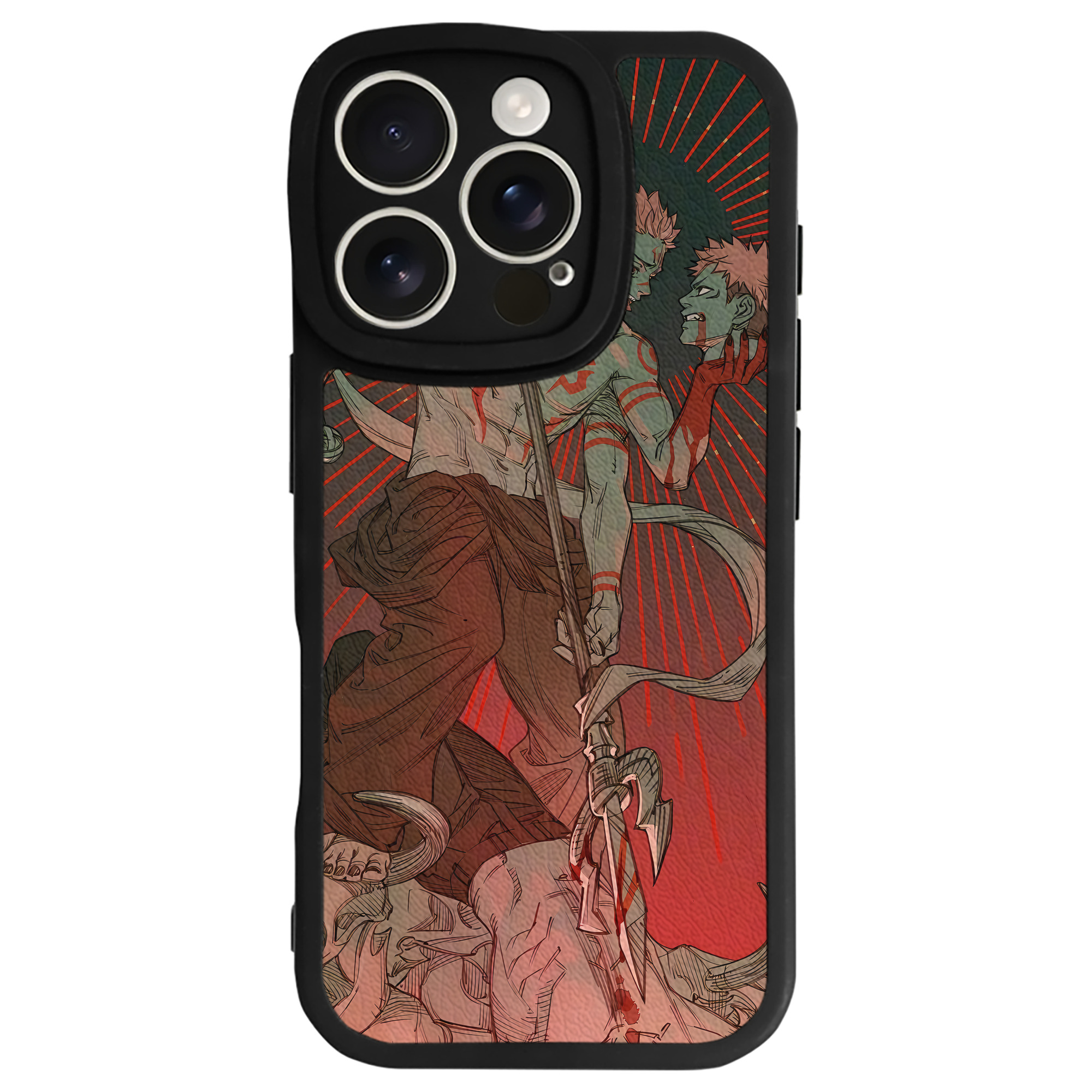 （画像用） 呪術廻戦 Jujutsu Kaisen 【iPhone 16シリーズ対応】シリコンスマホケース（レザー調） 材質：シリコン